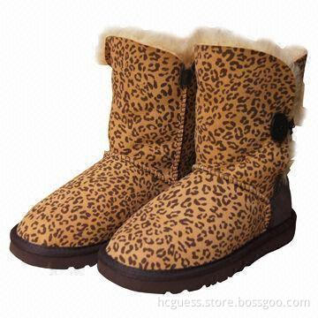 Women's fashionable double face sheepskin snow boots